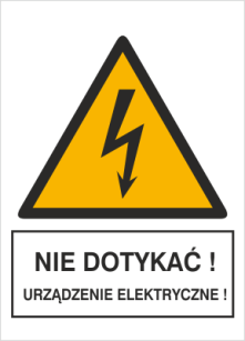 Nie dotykać! Urządzenie elektryczne - Znak elektryczny - HA001