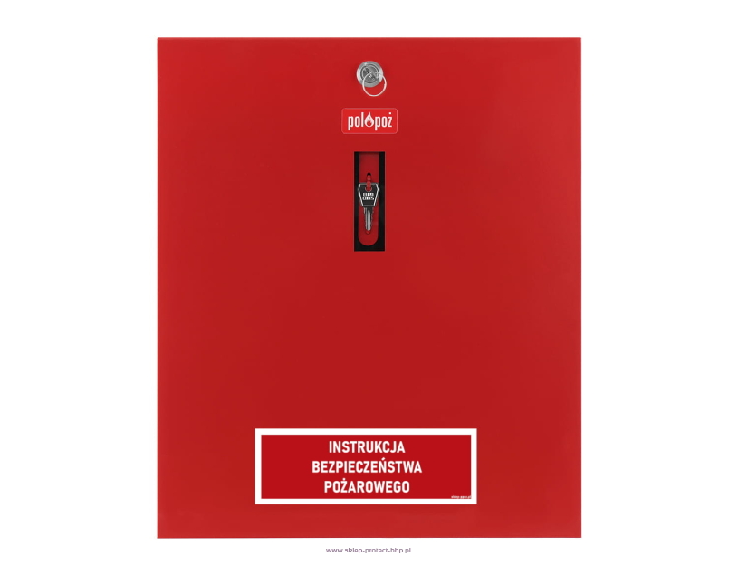 Szafka skrzynka na Instrukcję Bezpieczeństwa Pożarowego IBP 400x340x50mm