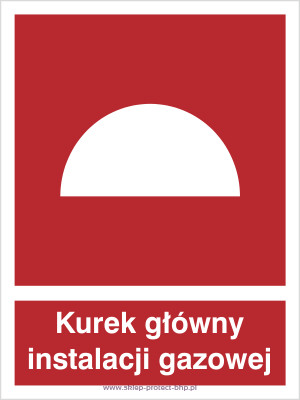 Znak przeciwpożarowy BB005 - Kurek główny instalacji gazowej