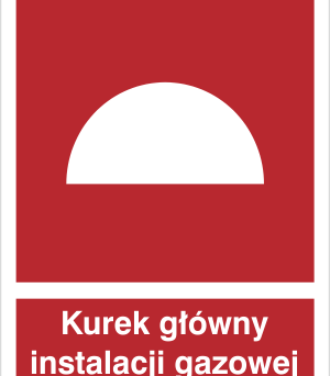 Kurek główny instalacji gazowej - Znak przeciwpożarowy - BB005