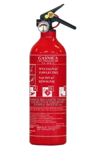 Gaśnica proszkowa 1kg ABC 2 lata gwarancji, samochodowa z wieszakiem