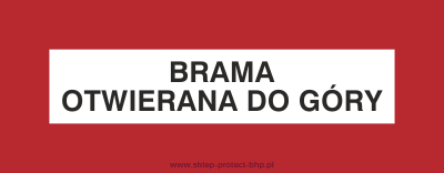 Znak przeciwpożarowy BC125 - Brama otwierana do góry