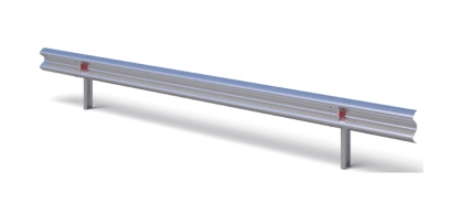 Stalowa bariera ochronna H1W3A ze słupkiem wbijanym w rozstawie co 4,00 m