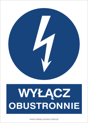 Wyłącz obustronnie - Znak elektryczny - HE004