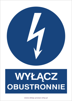 Znak elektryczny HE004 - Wyłącz obustronnie