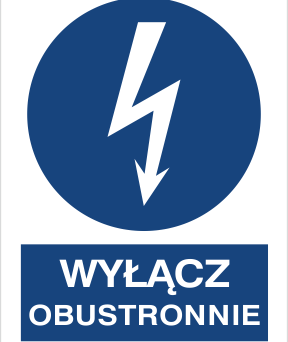 Wyłącz obustronnie - Znak elektryczny - HE004