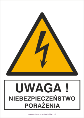 Uwaga niebezpieczeństwo porażenia - Znak elektryczny - HA019