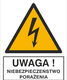 Uwaga niebezpieczeństwo porażenia - Znak elektryczny - HA019