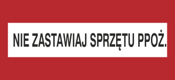 Nie zastawiaj sprzętu przeciwpożarowego - Znak przeciwpożarowy - BC115