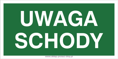 Uwaga schody - Znak ewakuacyjny - AC037