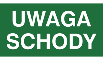 Uwaga schody - Znak ewakuacyjny - AC037