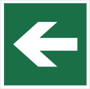 Kierunek drogi ewakuacyjnej - Znak ewakuacyjny - AE005