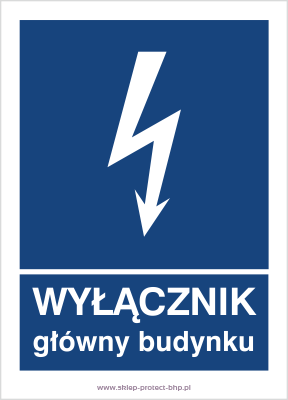 Główny wyłącznik budynku - Znak elektryczny - HG013