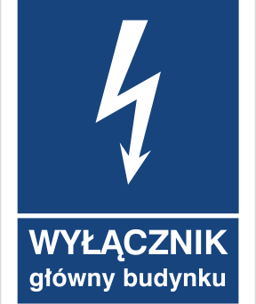 Główny wyłącznik budynku - Znak elektryczny - HG013