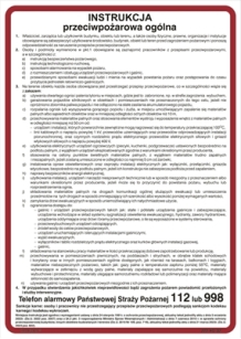 Instrukcja ogólna przeciwpożarowa - Instrukcja Przeciwpożarowa. Instrukcja Ppoż - DB001