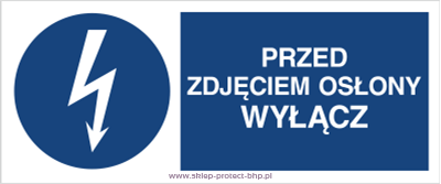 Przed zdjęciem ochrony wyłącz - Znak elektryczny - HF014