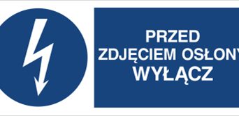 Przed zdjęciem ochrony wyłącz - Znak elektryczny - HF014