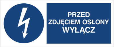 Przed zdjęciem ochrony wyłącz - Znak elektryczny - HF014