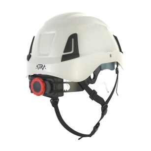 ATRA 50 - Przemysłowy hełm ochronny z wysuwanym wizjerem, więźba obrotowa