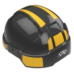 Żółte naklejki odblaskowe do hełmu ATRA10 - wzór pryzmatyczny