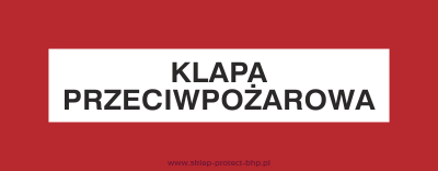 Klapa przeciwpożarowa - Znak przeciwpożarowy - BC116