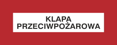 Klapa przeciwpożarowa - Znak przeciwpożarowy - BC116
