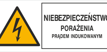 Niebezpieczeństwo porażenia prądem indukowanym - Znak elektryczny - HB013