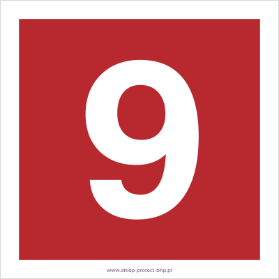 Znak przeciwpożarowy BC029 - Liczba 9