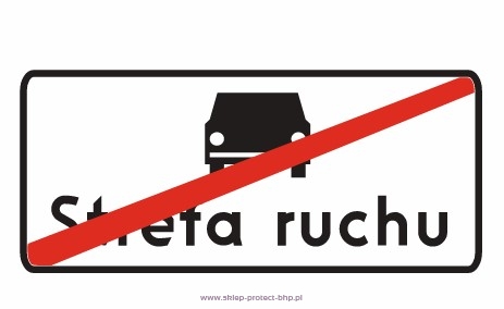 Znak D-53 koniec strefy ruchu