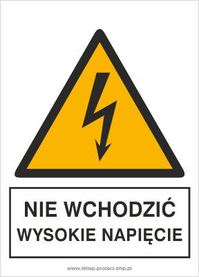 Znak elektryczny HA026 - Nie wchodzić wysokie napięcie