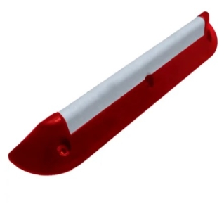 Stoper parkingowy 75x12x10 cm czerwony/biały