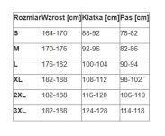 Granatowa kurtka ocieplana GRZMOT BASIC + kaptur - wymiary