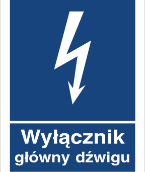 Główny wyłącznik dźwigu - Znak elektryczny - HG023