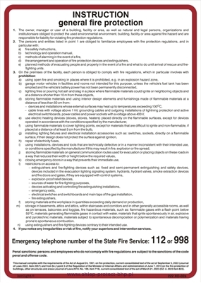 General fire - protection instructions. Instrukcja ogólna przeciwpożarowa (wersja angielska) - Instrukcja Przeciwpożarowa. Instrukcja Ppoż - DB002